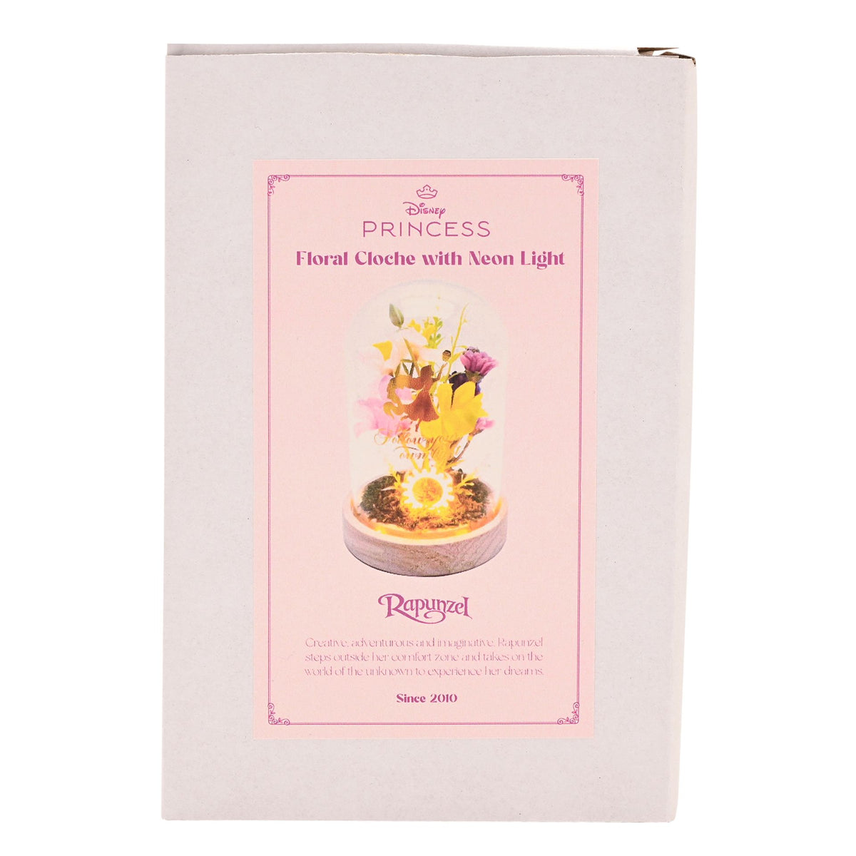 Disney Pastel Princess Florals In A Cloche With Neon Light - Rapunzel