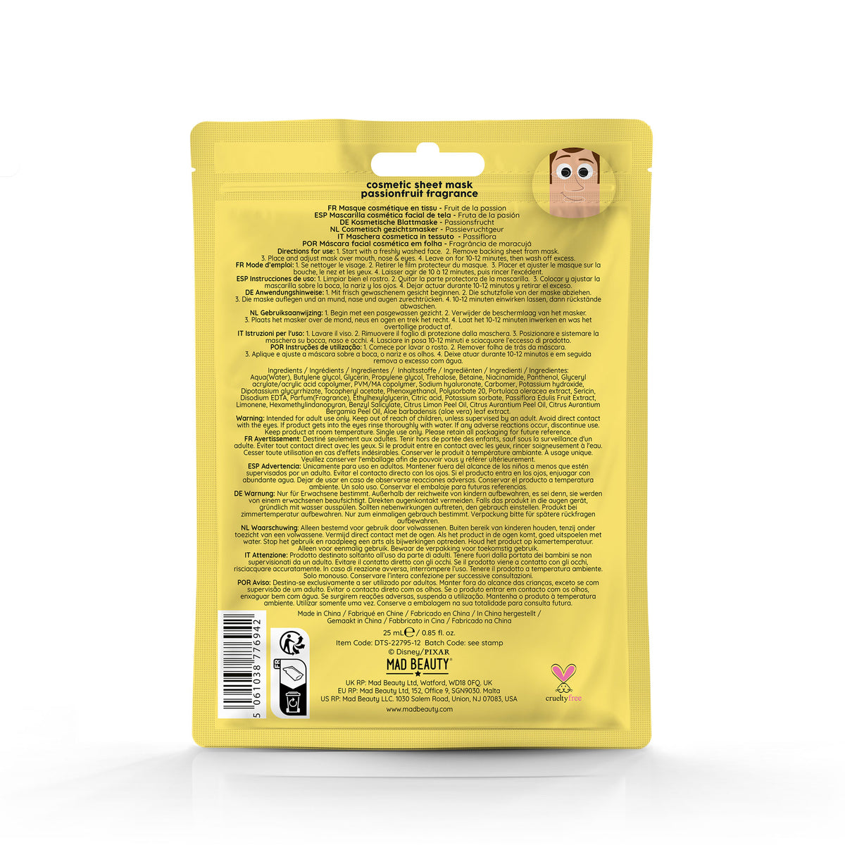 Toy Story Sheet Mask - Woody