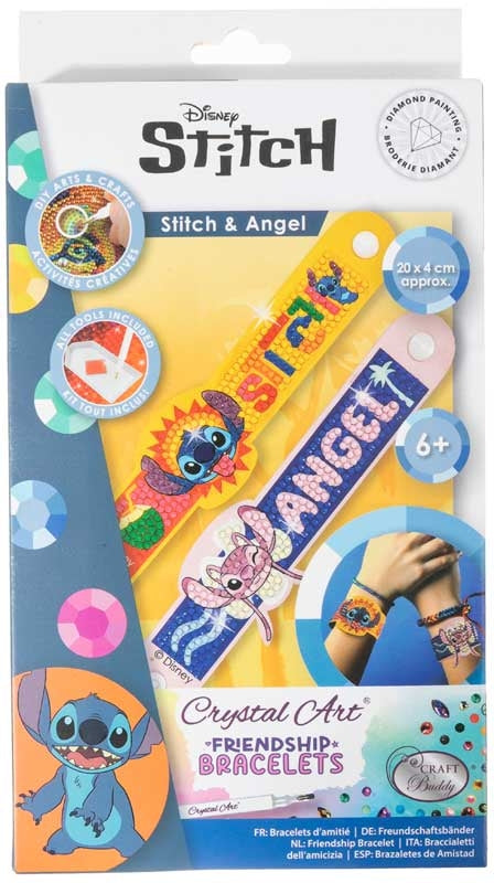 Craft Buddy - Stitch & Angel Crystal Art Friendship Bracelet