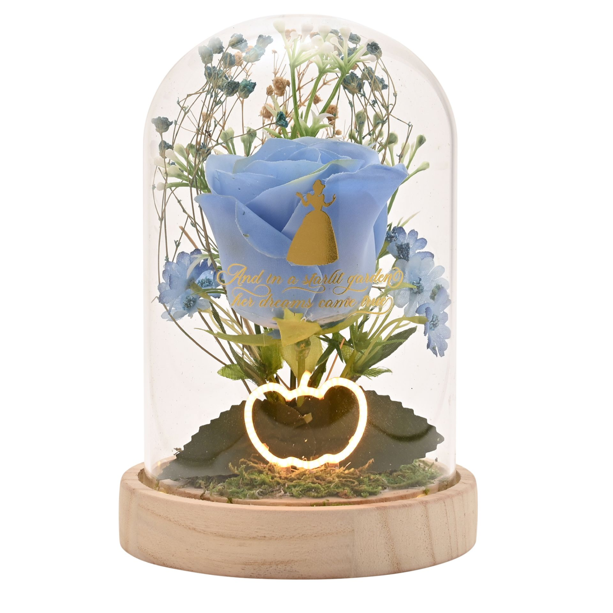 Disney Pastel Princess Florals In A Cloche With Neon Light - Cinderella